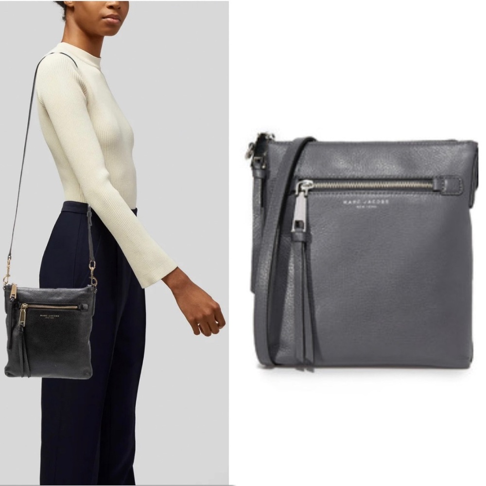 Marc Jacobs Recruit North South Gray Leather Crossbody